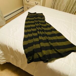 Striped Black and Green Women's Skirt